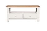 Boston White Living 2 Drawer White Coffee Table