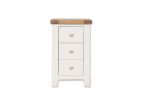 Boston White Bedroom 3 Drawer White Bedside Table