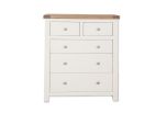 Boston White Bedroom 5 Drawer White Chest