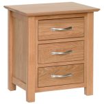 New Oak 3 Drawer Bedside Table