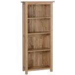 New Oak 4 Shelf Narrow Bookcase