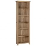 New Oak 6 Shelf Narrow Bookcase