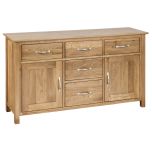 New Oak 2 Door 5 Drawer Sideboard