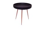 Mumbai Round Dark Grey Lamp Table Copper Legs