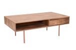 Mumbai 1 Drawer Mango Wood Copper Based Coffee Table