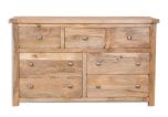 Rajasthan 7 Drawer Wide Chest in Natural Wood 