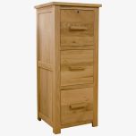 Opus 3 Drawer File Cabinet in Solid Oak