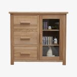 Opus Small Glazed Chest in Solid Oak