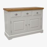 Homestyle Painted Deluxe Medium Sideboard in Solid Oak & Grey