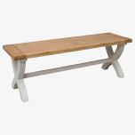 Painted Deluxe X Bench in Solid Oak