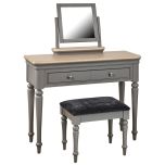 Pebble Dressing Table with Stool And Mirror