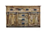 Jaipur Large Sideboard in Distressed Natural Wood 