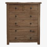 Rustic 4+2 Drawer Chest in Solid Oak