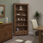 Rustic Large Bookcase in Solid Oak