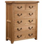 Somerset Oak 2 Over 4 Chest Of Drawers 