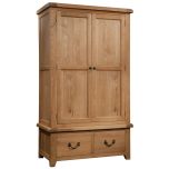 Somerset Oak Double Wardrobe With Drawers