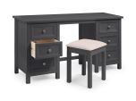 Julian Bowen Maine Dressing Table & Stool in Anthracite