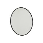Black Large Circular Metal Wall Mirror