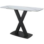 Corby Console Table In White Stone