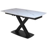 Corby Medium Extending Dining Table In White Stone