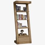 Z 1 Drawer Narrow Bookcase in Solid Oak