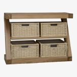 Z Basket Console Table in Solid Oak