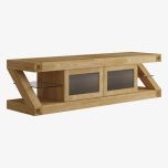 Z Glazed TV Unit in Solid Oak