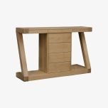 Z Wide Console Table with Drawers in Solid Oak