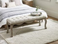 Julian Bowen Camille Oatmeal Linen Upholstered Bench