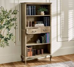 Julian Bowen Camille French Style Tall Bookcase with Drawers in Limed Oak