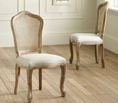Julian Bowen Camille Limed Oak Rattan Chairs - Set of 2