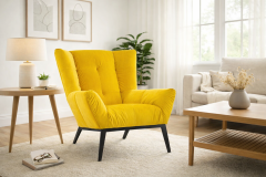 Hazel Yellow Fabric Armchair