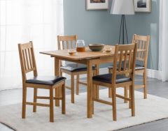 Julian Bowen Coxmoor Extending Dining Table & Chairs Set in Solid Oak