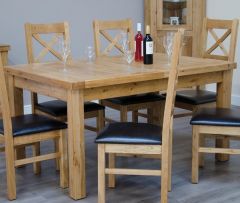 Deluxe Twin Leaf Extending Dining Table in Solid Oak