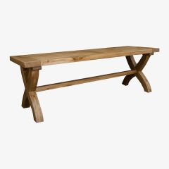 Deluxe Solid Oak X-Leg Bench