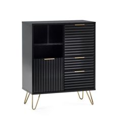 Julian Bowen Murano Compact Sideboard in Black & Gold