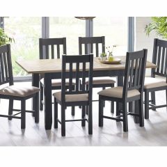 Julian Bowen Bordeaux Dark Grey Extending Dining Table with Optional Chairs