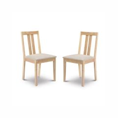 Julian Bowen Rufford Dining Chairs in Natural Wood - Set of 2