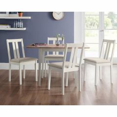 Julian Bowen Rufford Dining Table & Chairs Set in Ivory & Natural