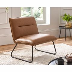 Julian Bowen Saxon Faux Leather Lounge Chair - Choose Your Colour