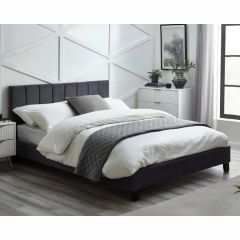 Julian Bowen Rosa Grey Velvet Upholstered Bed - Choose Your Size