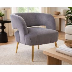 Kalani Velvet Curved Accent Chair - Choose Your Colour
