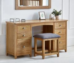 Julian Bowen Mallory Twin Dressing Table & Stool in Oak