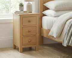 Keswick Oak 3 Drawer Bedside Cabinet