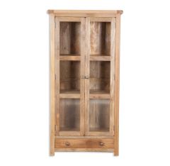 Patiala Glazed Display Cabinet in Natural Wood