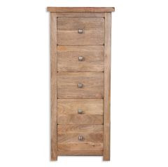 Rajasthan 5 Drawer Chest in Natural Wood