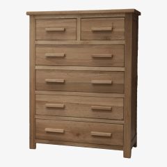 Opus 4+2 Chest of Drawers in Solid Oak