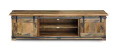 Jaipur Large TV Unit in Distressed Natural Wood