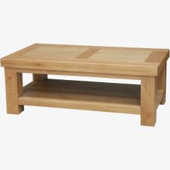 Bordeaux Solid Oak Coffee Table with shelf - 4' x 2'