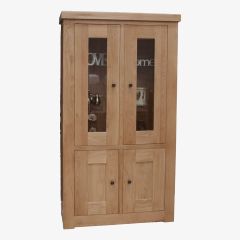 Bordeaux Glass Cabinet in Solid Oak